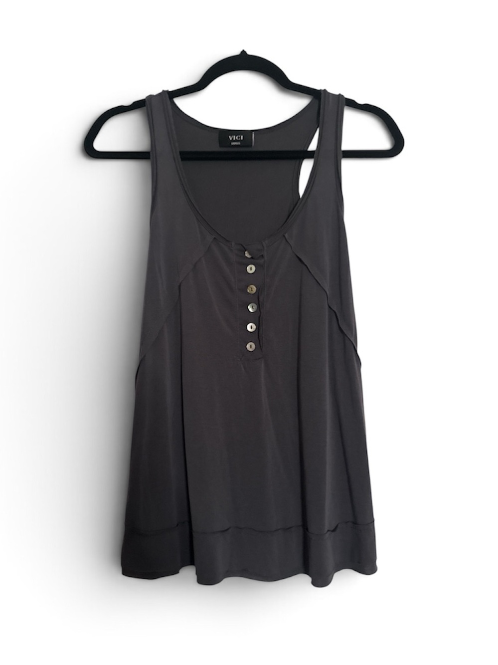 VICI Charcoal Gray Button-Up Sleeveless Tank